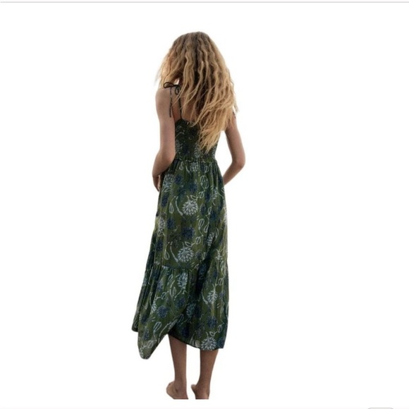 ZARA PRINTED MIDI DRESS GREEN SIZE S | 6895/057 - Picture 4 of 6